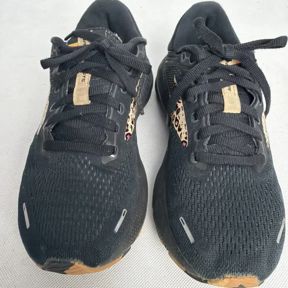 Brooks Adrenaline GTS 22 Womens 6.5 B Black Leopard Running Shoe